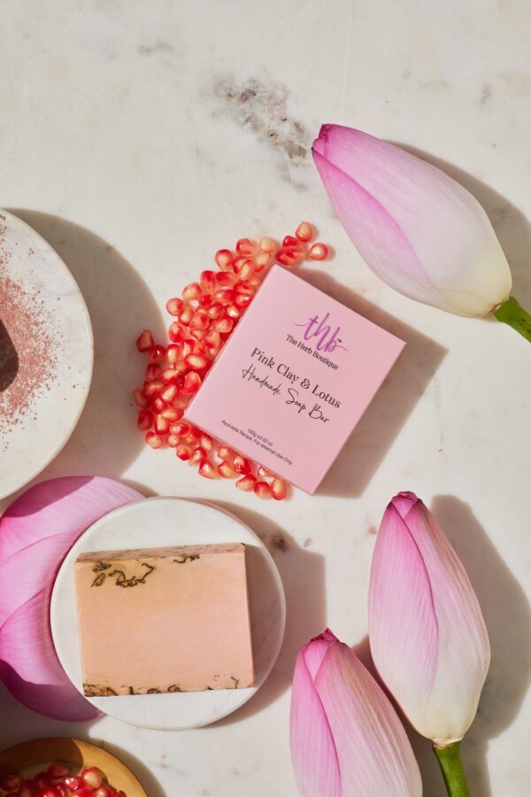 pink clay lotus soap bar.2jpg 1
